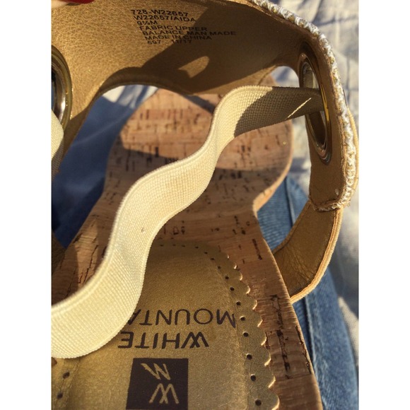 NEW White Mountain thong wedge sandals size 9 1/2 boho bohemian coastal - Picture 9 of 10